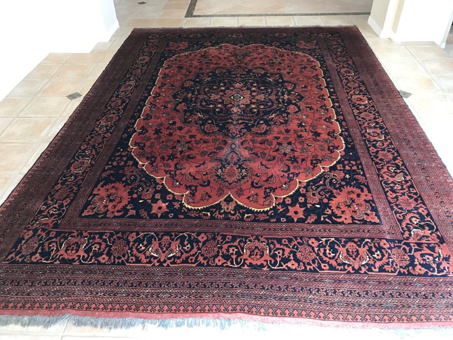 Stunning Hand Knotted Persian Wool Rug Red Burgundy Black 11' 10' X 8' 4' [Photo 3]