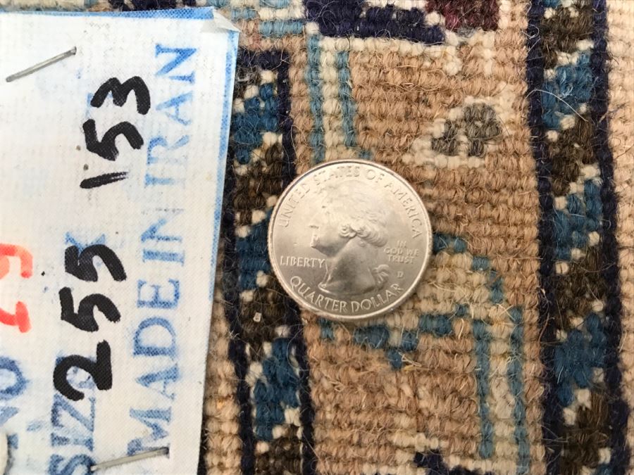 Hand Knotted Persian Wool Area Rug Made In Iran Blue Light Brown Cream 8' 6' X 5' 1' [Photo 12]