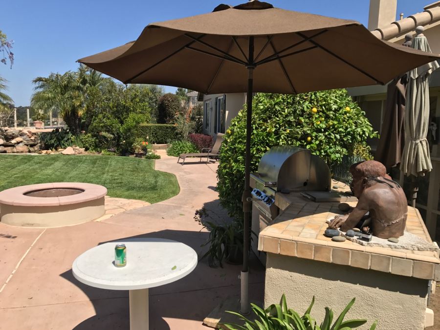 Outdoor Umbrella With Marble Base Stand [Photo 2]