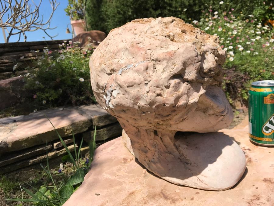 Original Clay Bust Sculpture By Nancy Dreher Rice Note Repairs In Photos [Photo 7]