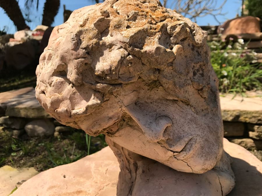 Original Clay Bust Sculpture By Nancy Dreher Rice Note Repairs In Photos [Photo 6]
