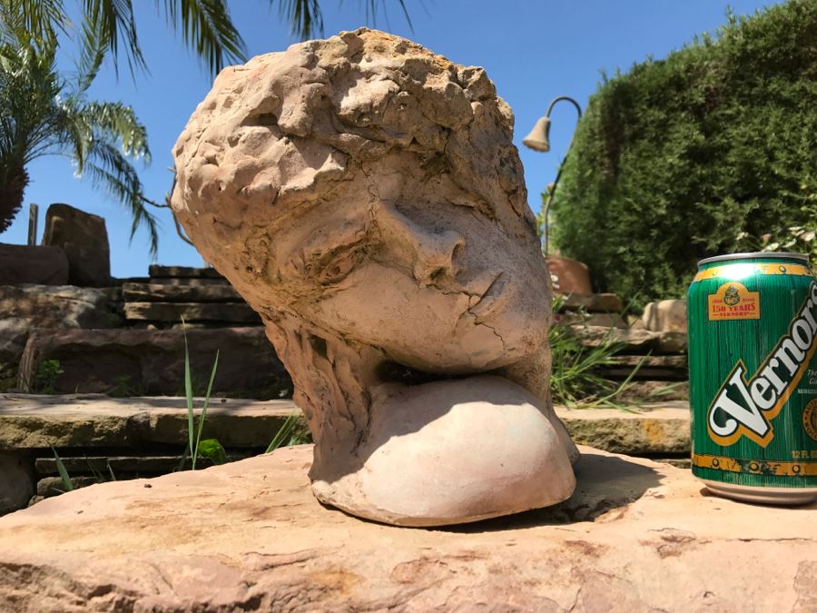 Original Clay Bust Sculpture By Nancy Dreher Rice Note Repairs In Photos [Photo 4]