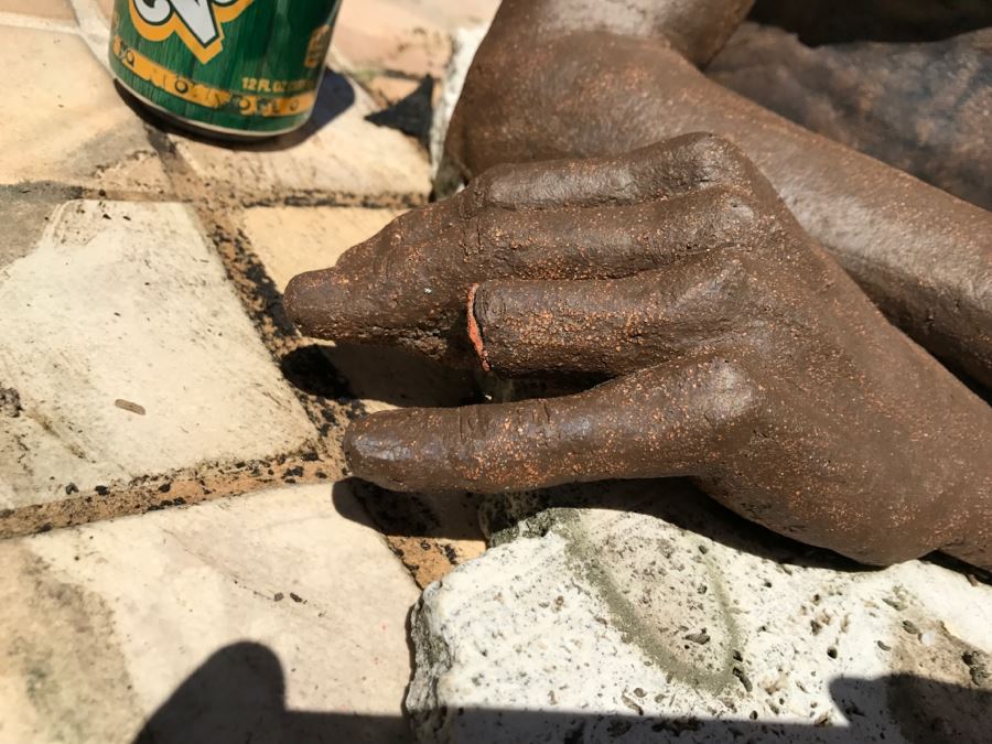 Original Clay Body Torso Sculpture By Nancy Dreher Rice Great For Garden (See Repairs In Photos) [Photo 6]