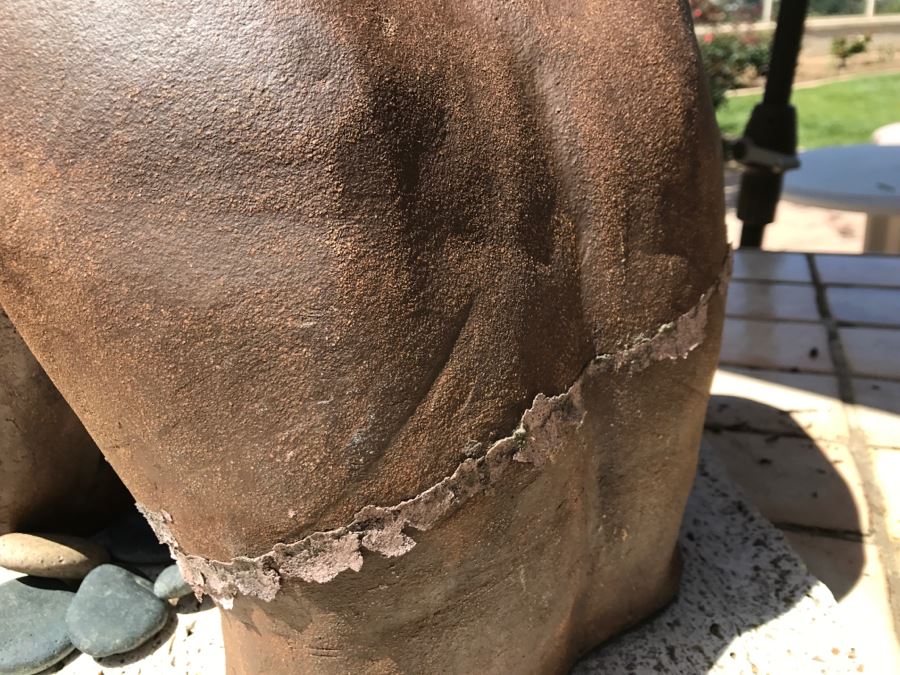 Original Clay Body Torso Sculpture By Nancy Dreher Rice Great For Garden (See Repairs In Photos) [Photo 11]