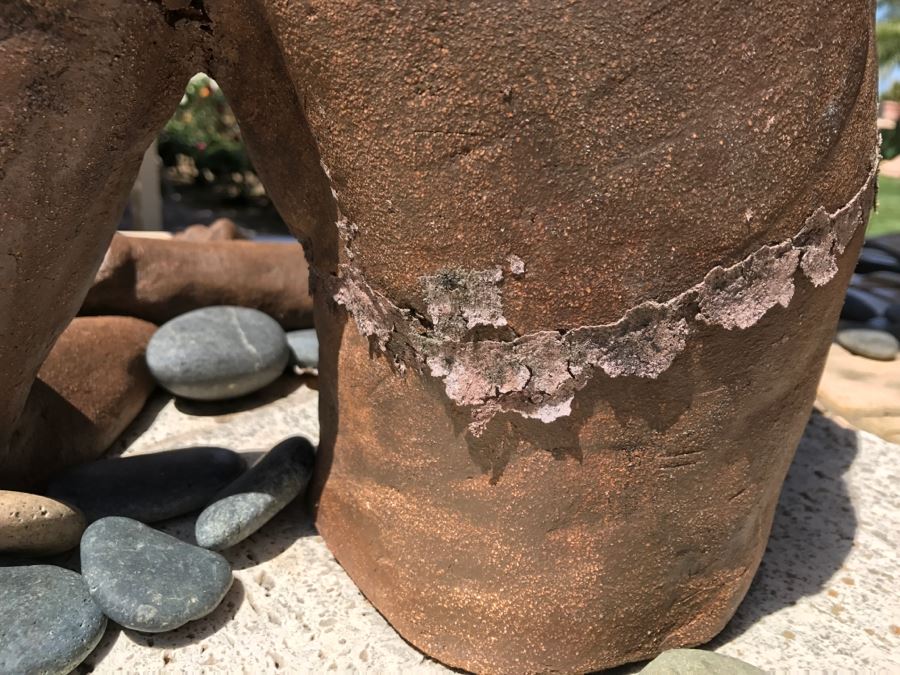 Original Clay Body Torso Sculpture By Nancy Dreher Rice Great For Garden (See Repairs In Photos) [Photo 10]