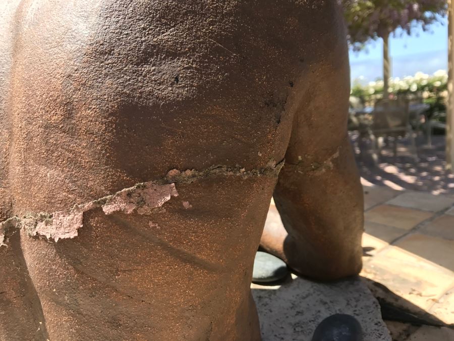 Original Clay Body Torso Sculpture By Nancy Dreher Rice Great For Garden (See Repairs In Photos) [Photo 13]