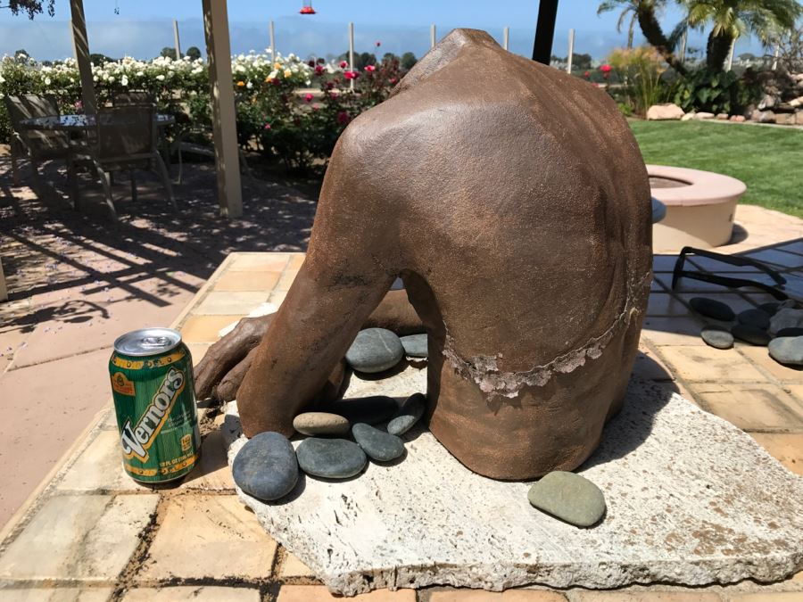 Original Clay Body Torso Sculpture By Nancy Dreher Rice Great For Garden (See Repairs In Photos) [Photo 9]