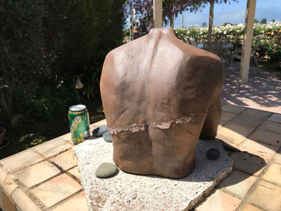 Original Clay Body Torso Sculpture By Nancy Dreher Rice Great For Garden (See Repairs In Photos) [Photo 14]