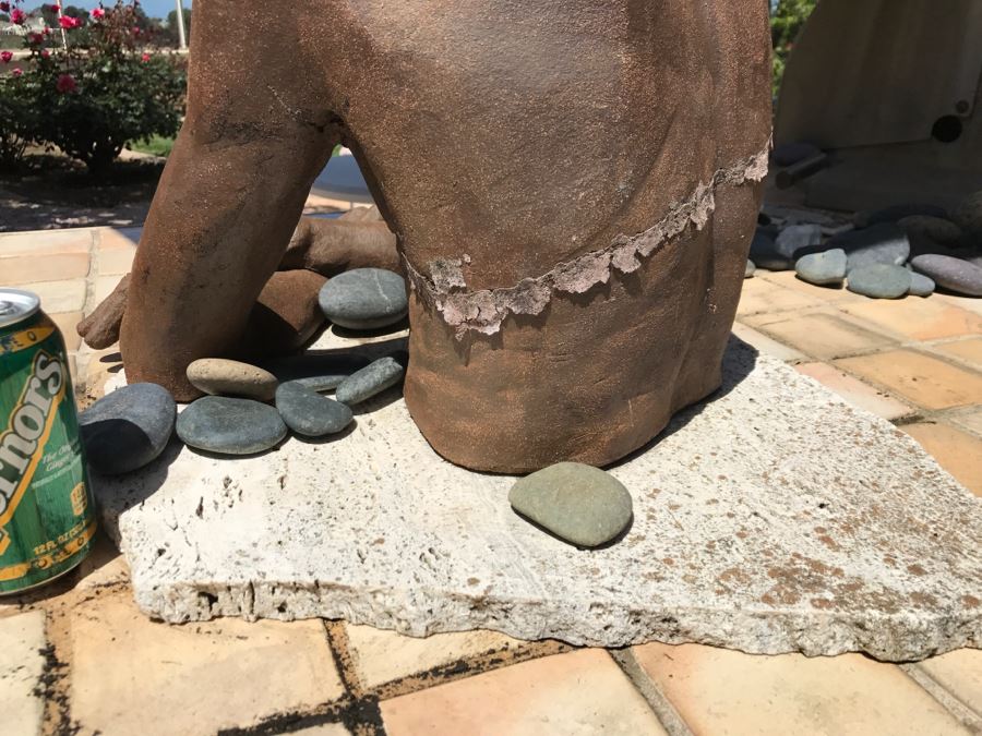 Original Clay Body Torso Sculpture By Nancy Dreher Rice Great For Garden (See Repairs In Photos) [Photo 15]