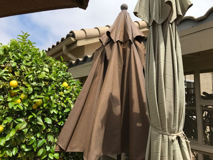 Set Of (2) Outdoor Umbrellas With (3) Marble Umbrella Stands [Photo 8]