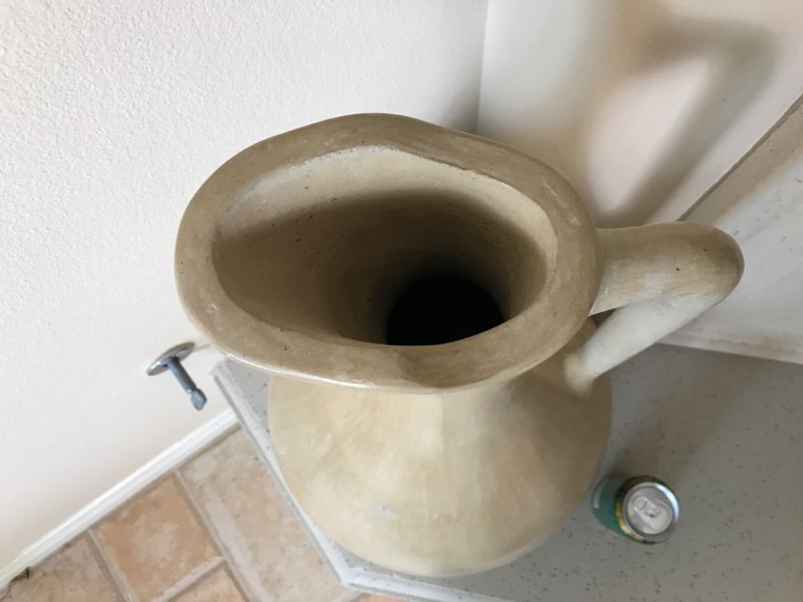 Large Decorative Pitcher Ewer Vessel Pottery