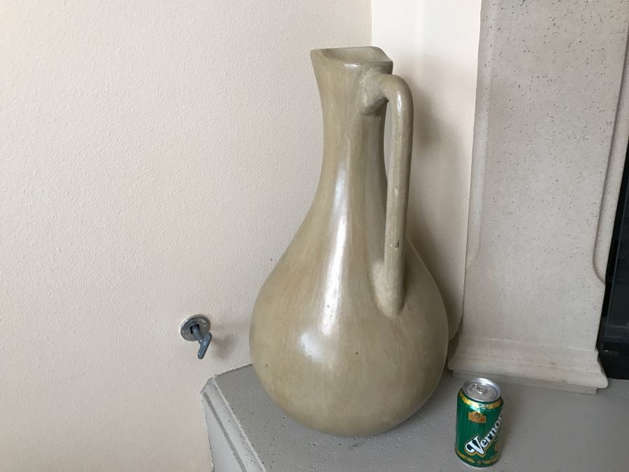 Large Decorative Pitcher Ewer Vessel Pottery