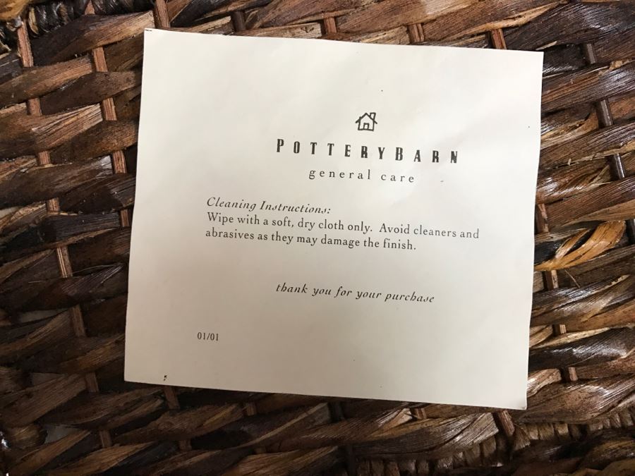 Pottery Barn Console Sofa Table With Baskets For Storage [Photo 10]