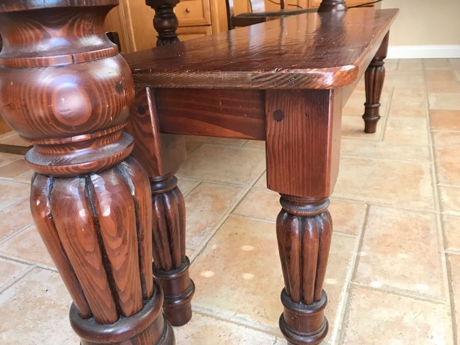 Solid Wood Farmhouse Table With Bench And (5) Vintage Chairs [Photo 16]