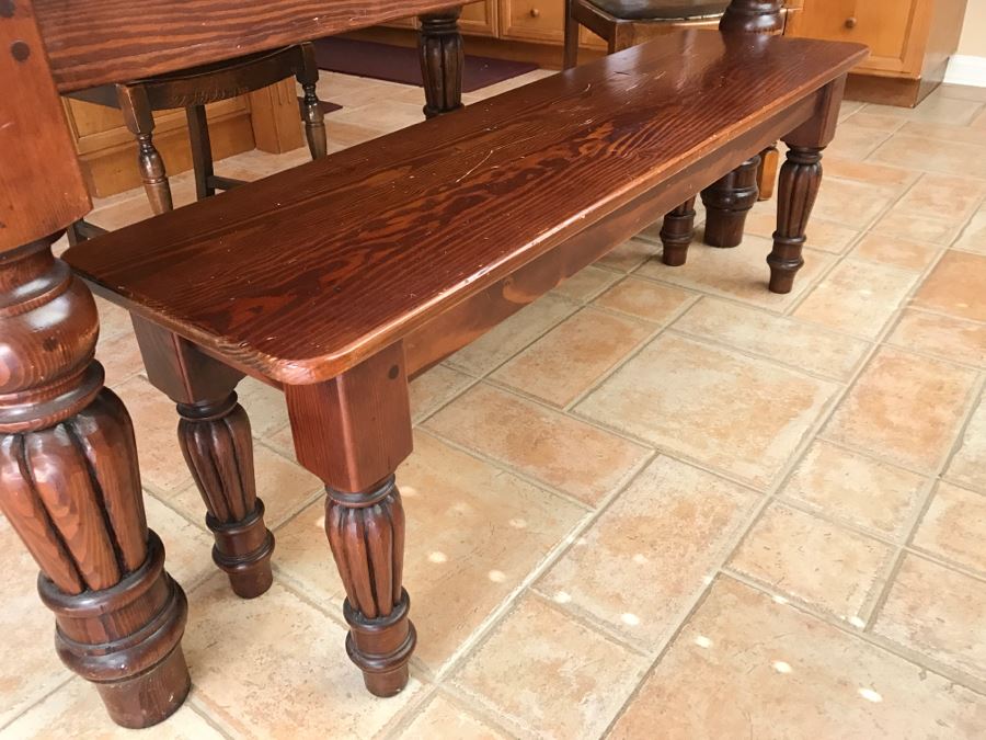 Solid Wood Farmhouse Table With Bench And (5) Vintage Chairs [Photo 18]