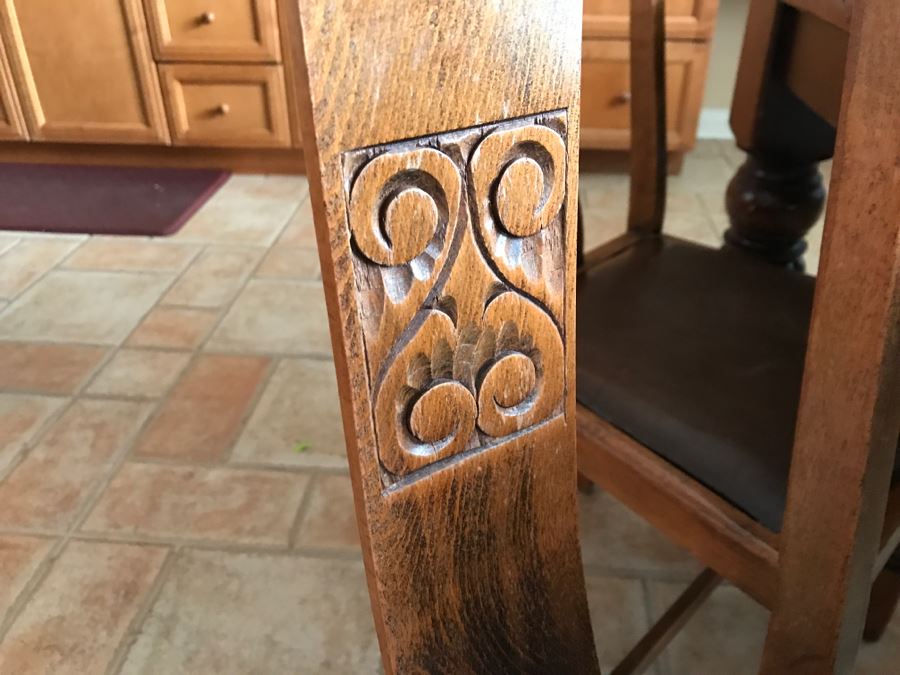 Solid Wood Farmhouse Table With Bench And (5) Vintage Chairs [Photo 34]