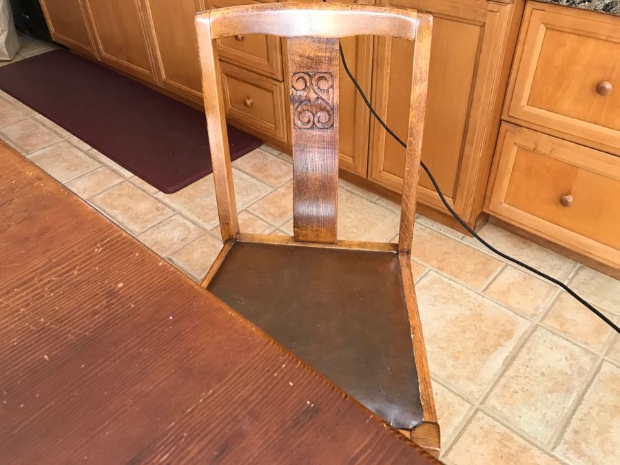 Solid Wood Farmhouse Table With Bench And (5) Vintage Chairs [Photo 19]