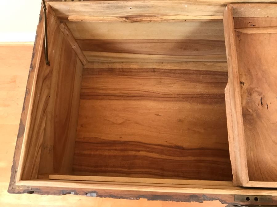 High Relief Carved Chinese Cedar Lined Chest (See Photos For Some Damage To Top And Lock Latch) [Photo 37]