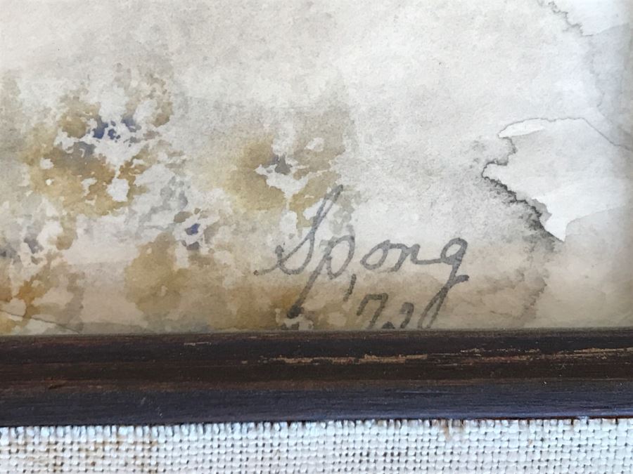 Original Plein Air Desert Landscape Painting Signed Spong '72 [Photo 3]