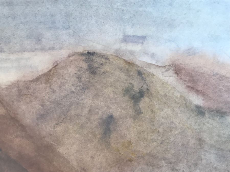 Original Plein Air Desert Landscape Painting Signed Spong '72 [Photo 5]