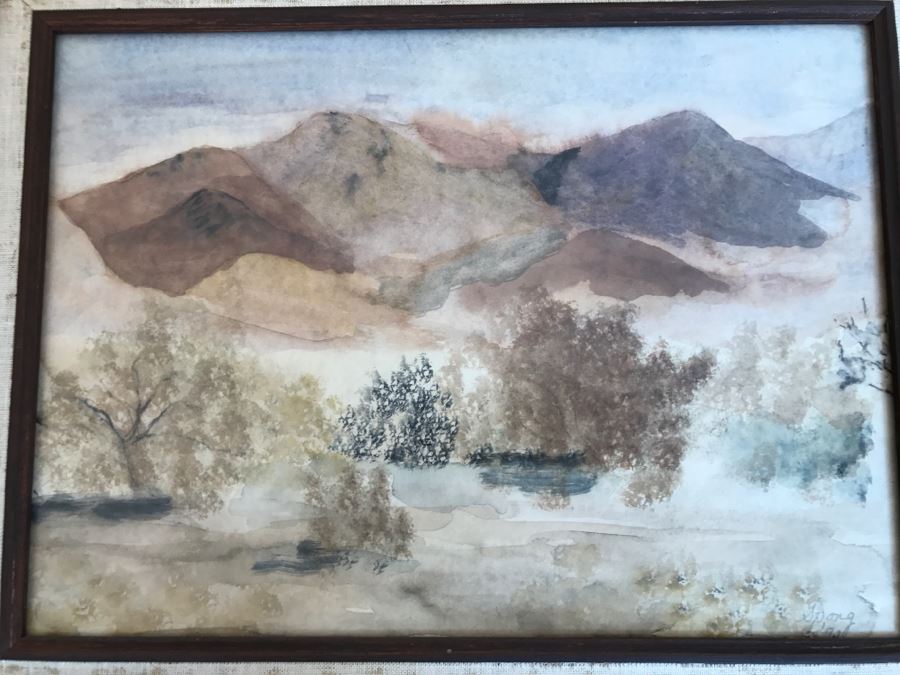 Original Plein Air Desert Landscape Painting Signed Spong '72 [Photo 6]