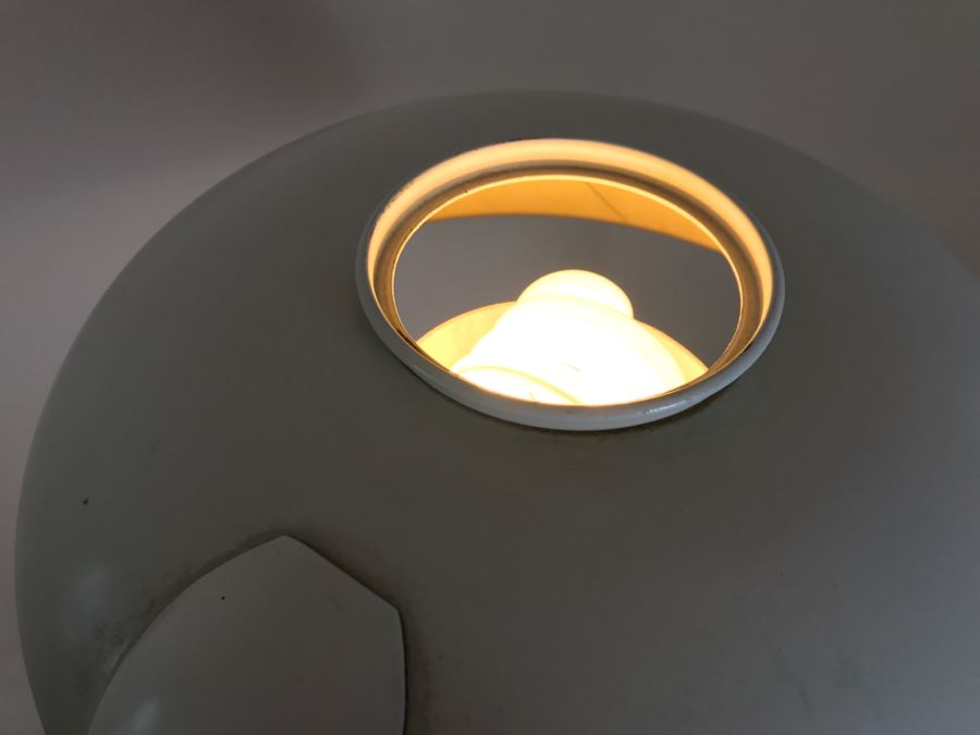 Mid-Century Modern Art Deco Industrial Swivel Light Metal Floor Lamp With Two Toggle Switches And Outlet On Pole Lighted Base Used In Hospitals By American Hospital Supply Corporation [Photo 9]