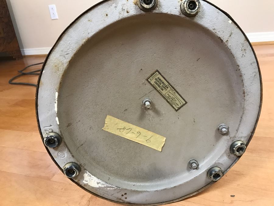 Mid-Century Modern Art Deco Industrial Swivel Light Metal Floor Lamp With Two Toggle Switches And Outlet On Pole Lighted Base Used In Hospitals By American Hospital Supply Corporation [Photo 25]