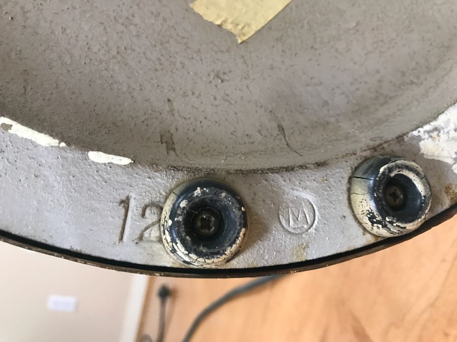 Mid-Century Modern Art Deco Industrial Swivel Light Metal Floor Lamp With Two Toggle Switches And Outlet On Pole Lighted Base Used In Hospitals By American Hospital Supply Corporation [Photo 28]