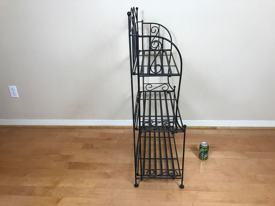 small-metal-folding-bakers-rack-bookshelf