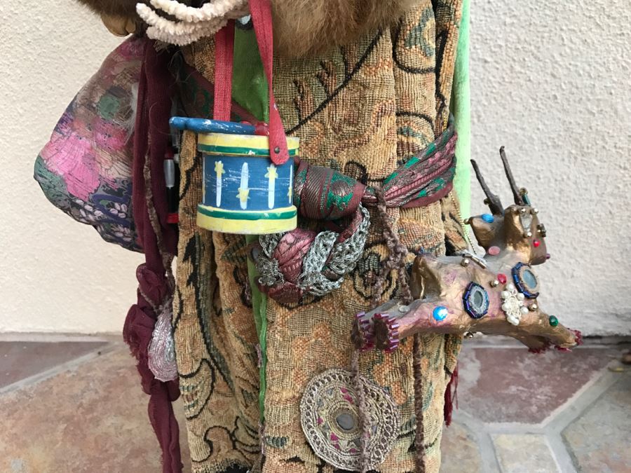 Large Custom Hand Made Folk Art Santa Claus By Artist Renée 33'H [Photo 5]