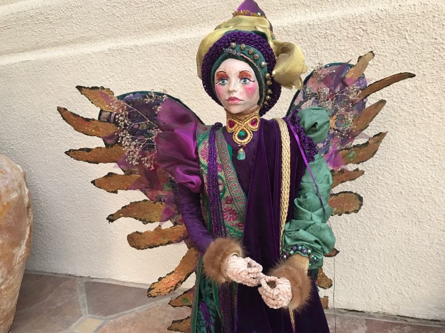Large Custom Hand Made Folk Art Angelic Gypsy By Artist Renée 26'H [Photo 3]