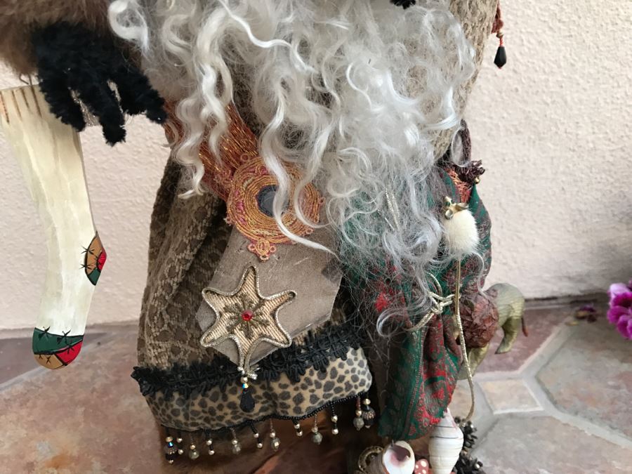 Large Custom Hand Made Folk Art Santa Claus By Artist Renée 33'H [Photo 7]