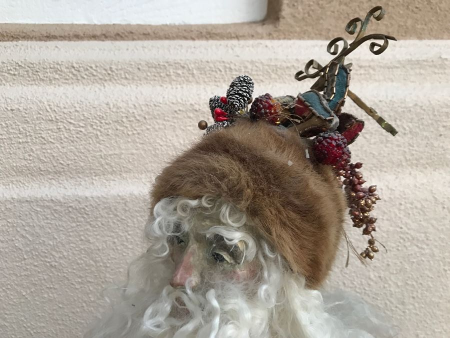 Large Custom Hand Made Folk Art Santa Claus By Artist Renée 33'H [Photo 3]