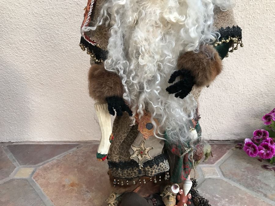 Large Custom Hand Made Folk Art Santa Claus By Artist Renée 33'H [Photo 5]