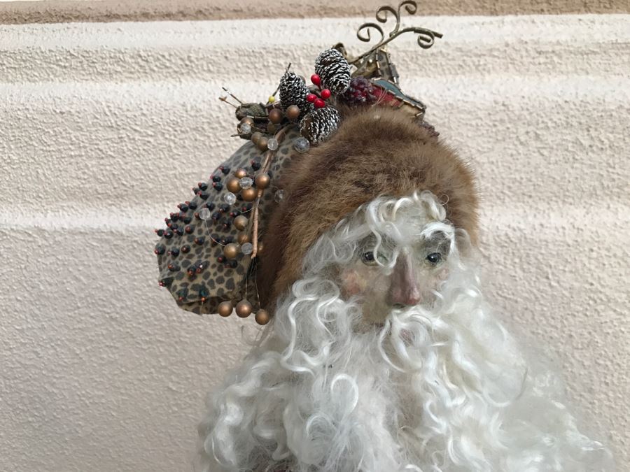 Large Custom Hand Made Folk Art Santa Claus By Artist Renée 33'H [Photo 12]