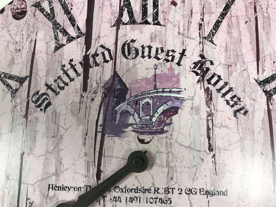 Large Reproduction Battery Powered Wall Clock Stafford Guest House England [Photo 3]