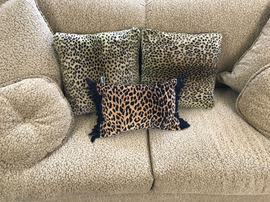 Nice Designer Upholstered Sofa With Throw Pillows (Matches Other Sofa In Sale) [Photo 6]