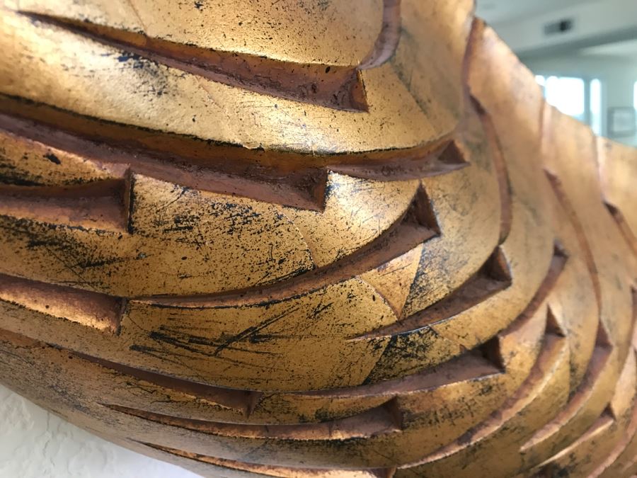 Large Round Gilded Wooden Designer Mirror 4'R [Photo 6]