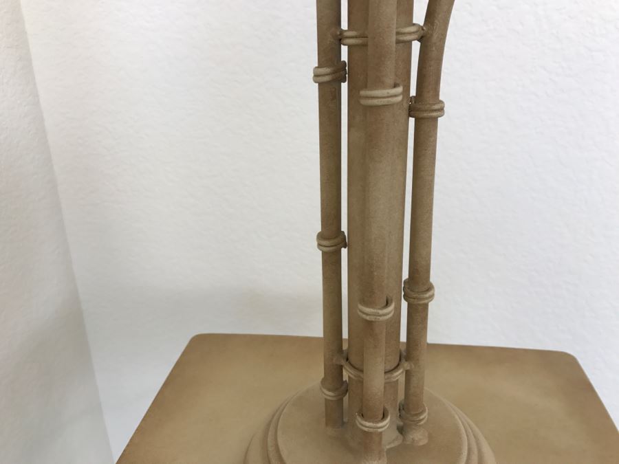 Metal Bamboo Motif Table With Matching Table Lamp 42'H X 12'W [Photo 7]