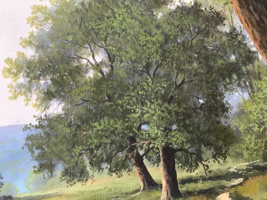 Original Plein Air Landscape Oil Painting By Charles C Summey (Born 1936) In Stunnning Gilt Frame 36' X 24' [Photo 12]