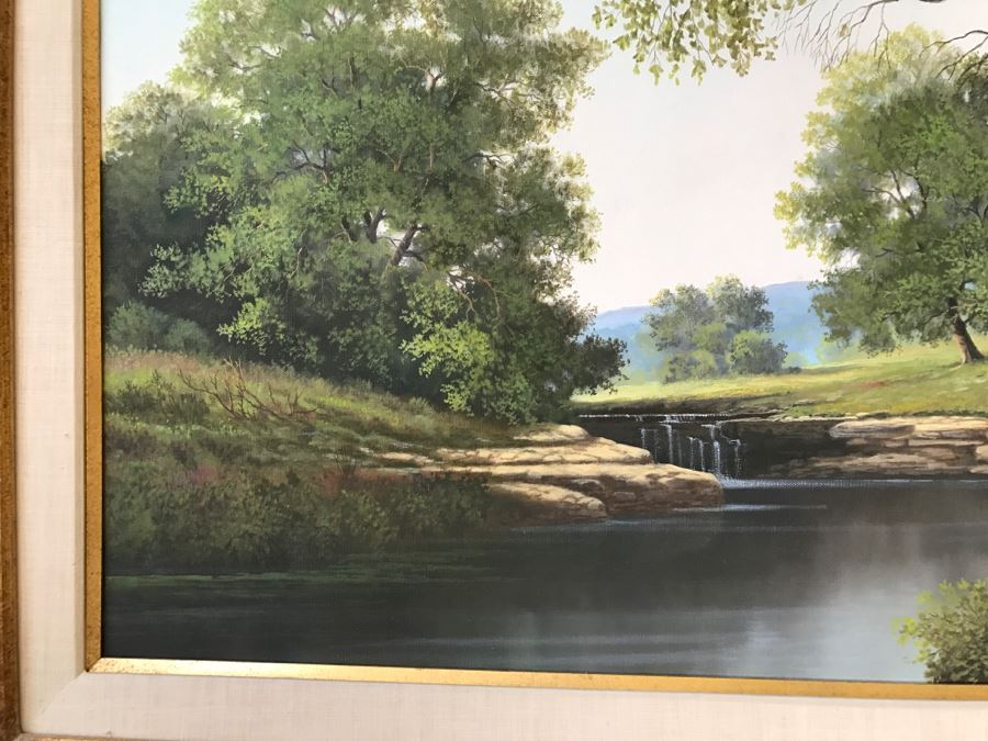 Original Plein Air Landscape Oil Painting By Charles C Summey (Born 1936) In Stunnning Gilt Frame 36' X 24' [Photo 6]