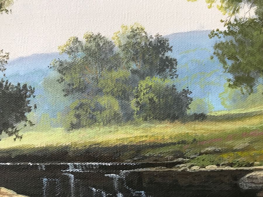 Original Plein Air Landscape Oil Painting By Charles C Summey (Born 1936) In Stunnning Gilt Frame 36' X 24' [Photo 11]