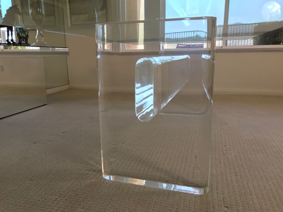 Signed Mid-Century Modern Karl Springer Lucite Dining Table With Glass Top Retails $15,000 4' X 8' [Photo 7]