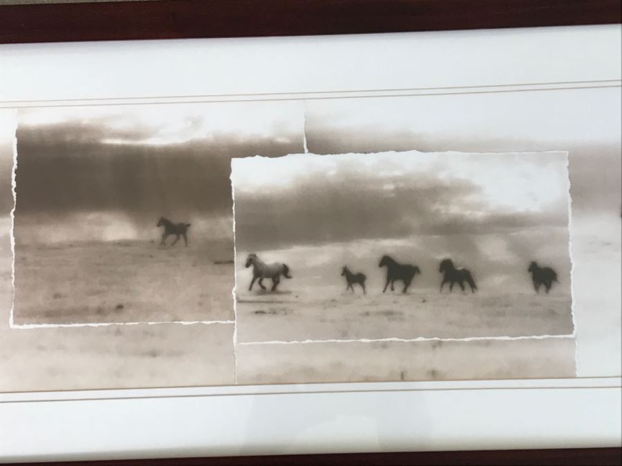 Framed Decorative Print Of Horses Running Through Field [Photo 3]
