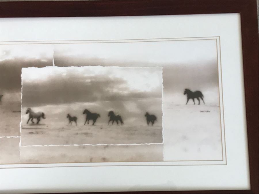 Framed Decorative Print Of Horses Running Through Field [Photo 4]