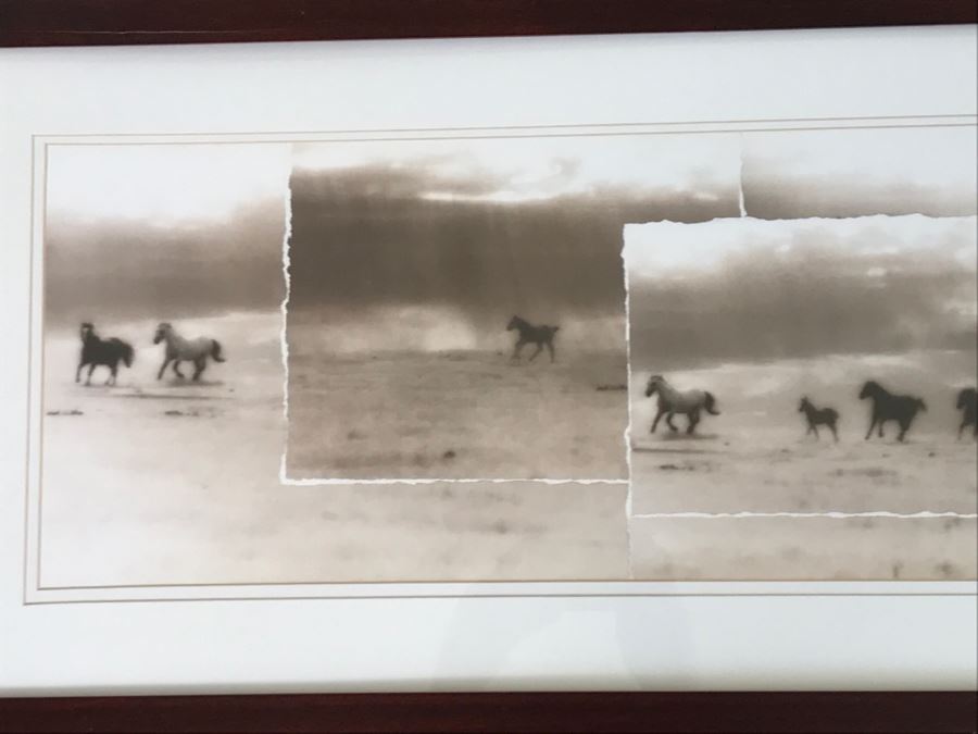 Framed Decorative Print Of Horses Running Through Field [Photo 2]