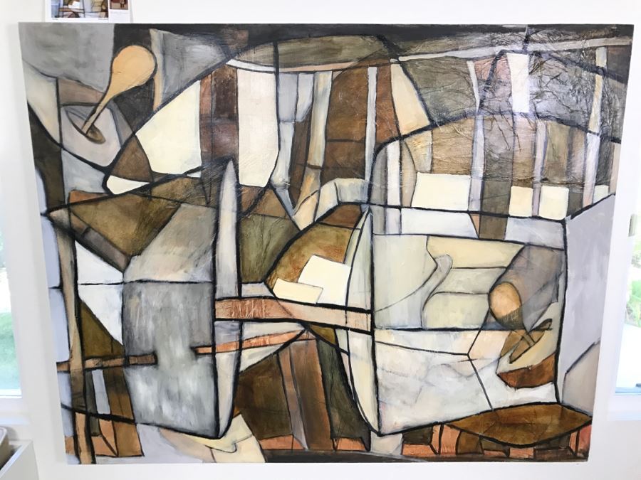 Original Abstract Untitled Oil Painting By Katlin Evans 60'W X 48'H [Photo 1]