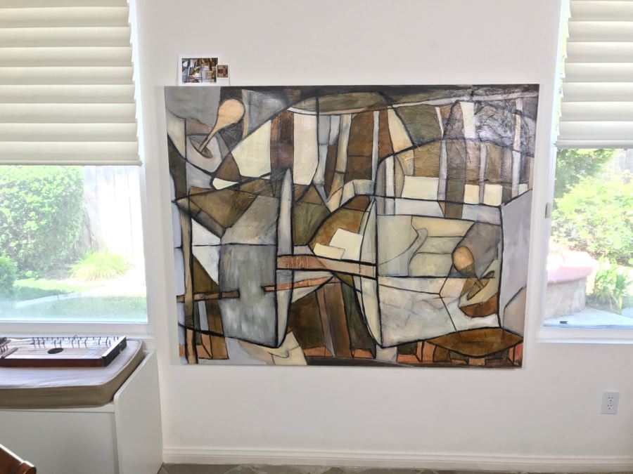 Original Abstract Untitled Oil Painting By Katlin Evans 60'W X 48'H [Photo 4]