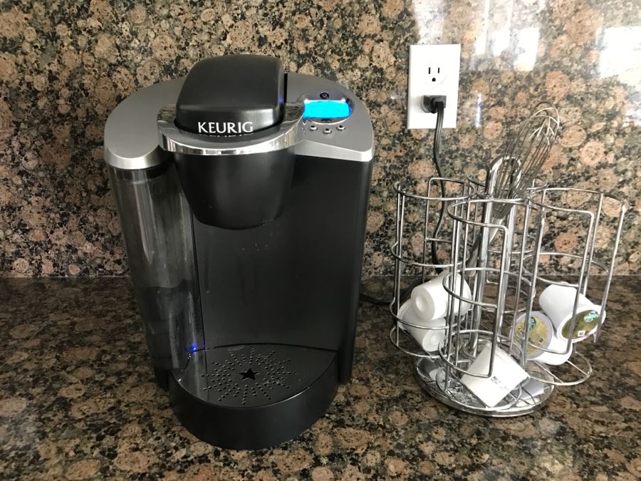 KEURIG Coffee Maker With Metal Kitchen Counter Storage Rack [Photo 2]