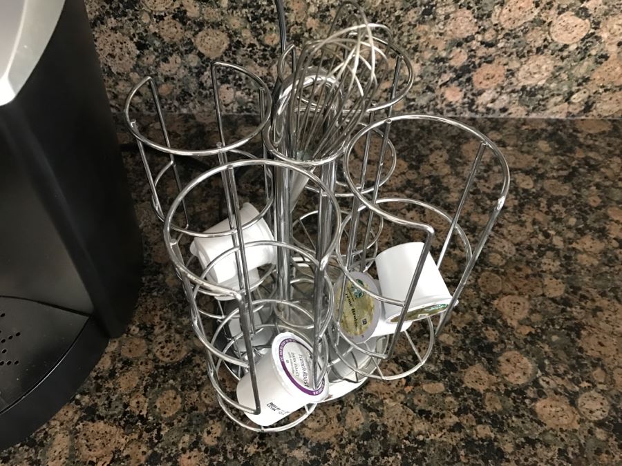 KEURIG Coffee Maker With Metal Kitchen Counter Storage Rack [Photo 4]